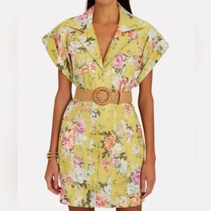 Zimmerman- Floral Yellow Dress with Belt
